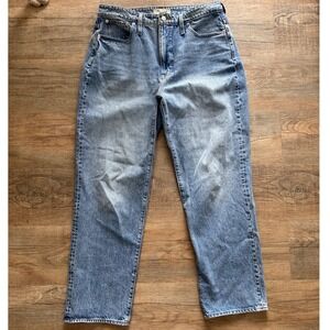 Madewell Curvy Perfect Vintage Straight Jeans SIze 31 Light Wash 100% Cotton